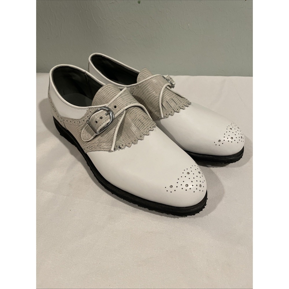 Foot Joy Women's Spike-less Golf Shoes Single Buckle White Kiltie Brogue 9.5 New